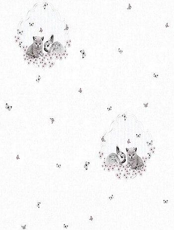 Papier Peint "Lapin et Chaton
