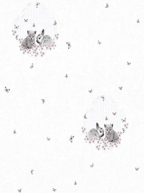 Papier Peint "Lapin et Chaton" - Kiabi