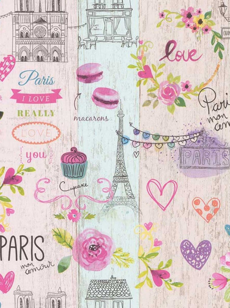 Papier peint LUTECE imprimé Paris girly Rose - Kiabi