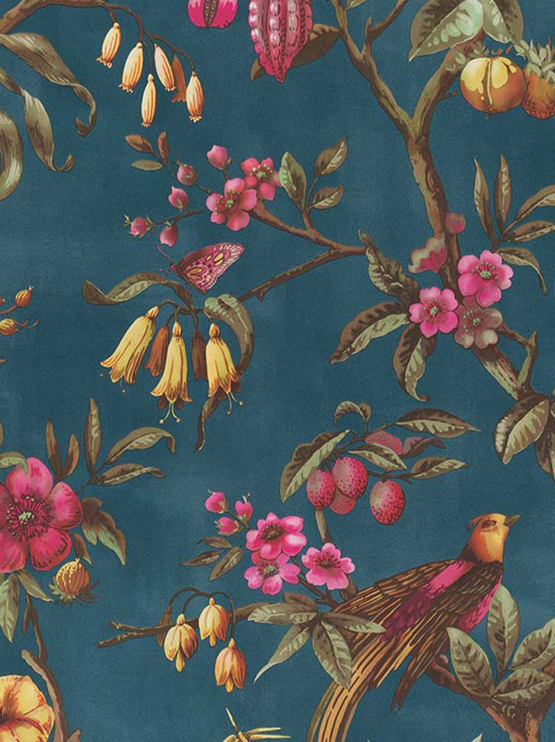 Papier peint LUTECE oiseau du paradis Bleu - Kiabi