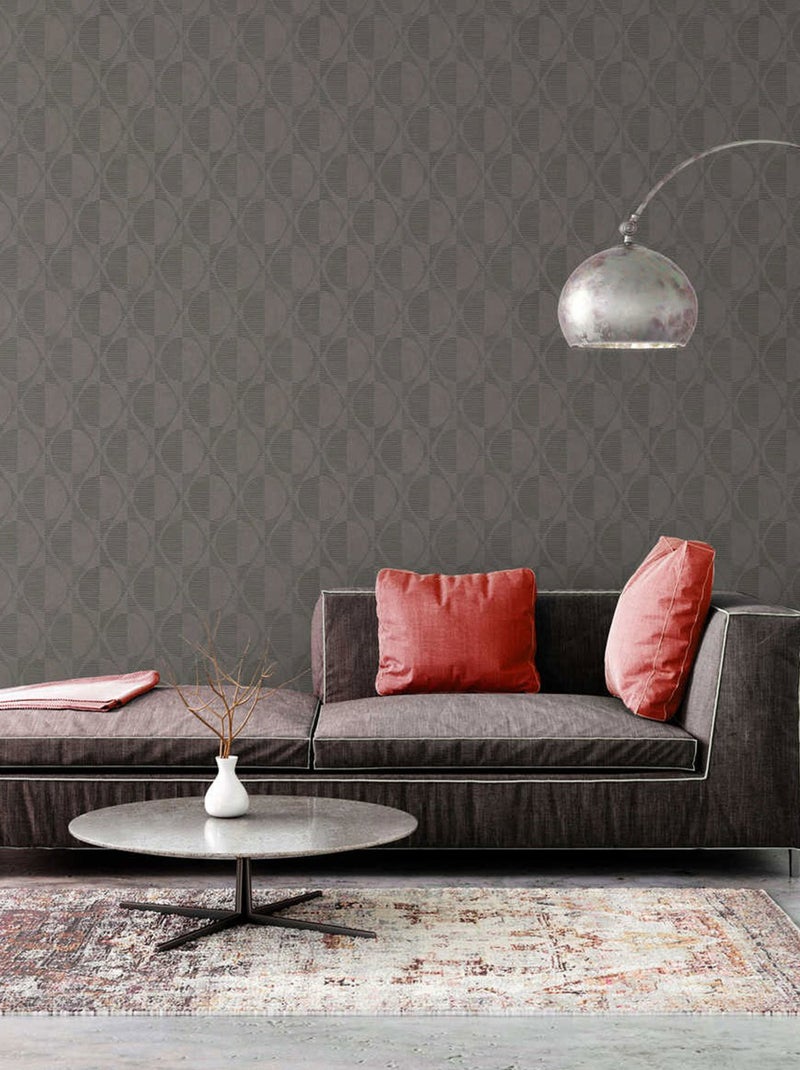 Papier peint mosaïque géométrique Gris - Kiabi