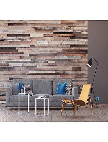 Papier peint mural initissé XXL planches bois 360x270 cm