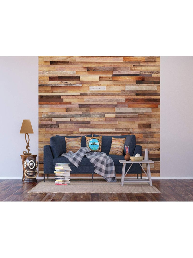 Papier peint mural initissé XXL planches bois 360x270 cm Multicolore - Kiabi