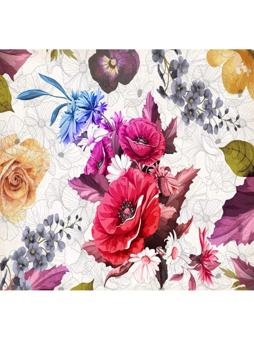 Papier peint mural intisse Roses Rouges 360x270 cm - Kiabi