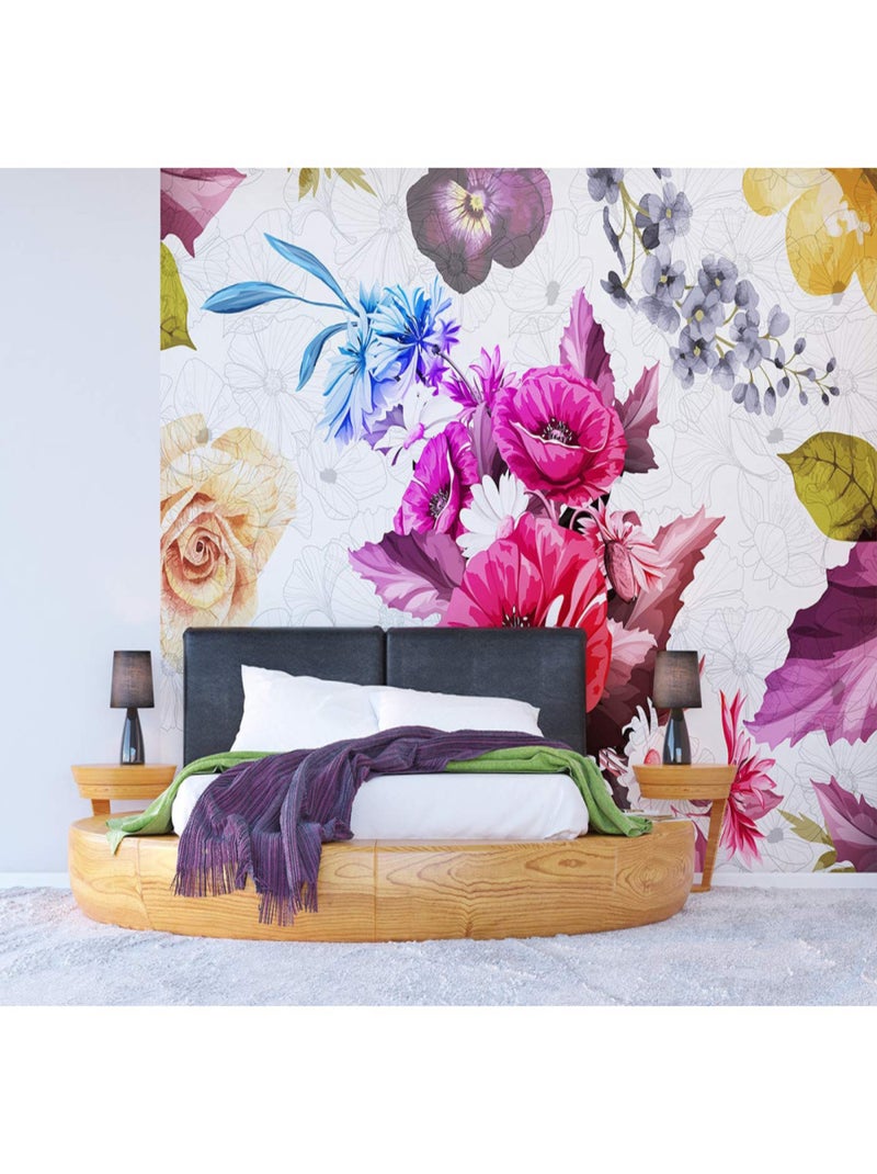 Papier peint mural intisse Roses Rouges 360x270 cm Multicolore - Kiabi