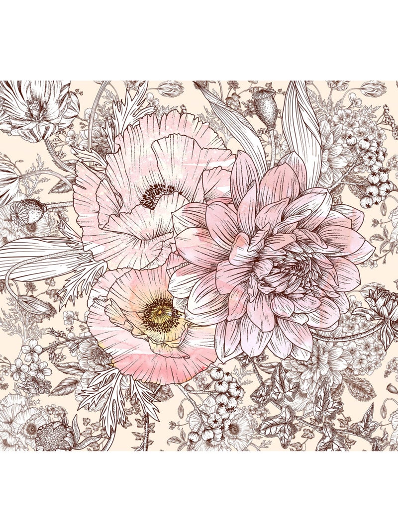 Papier peint panoramique - allegra - taille: 300 x 280 cm Multicolore - Kiabi