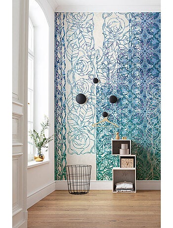 Papier peint panoramique - art nouveau bleu - taille: 250 x 280 cm