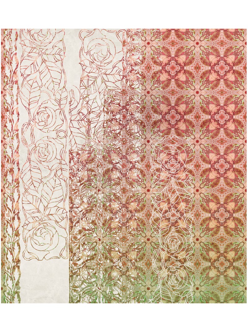 Papier peint panoramique - art nouveau rouge - taille: 250 x 280 cm Multicolore - Kiabi