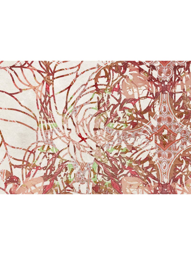 Papier peint panoramique - art nouveau rouge - taille: 250 x 280 cm Multicolore - Kiabi