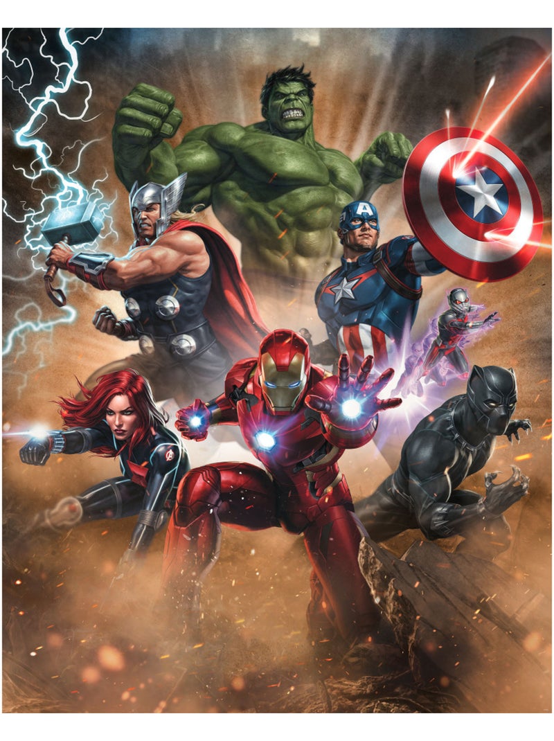 Papier peint panoramique - avengers superpower - taille: 200 x 250 cm Multicolore - Kiabi
