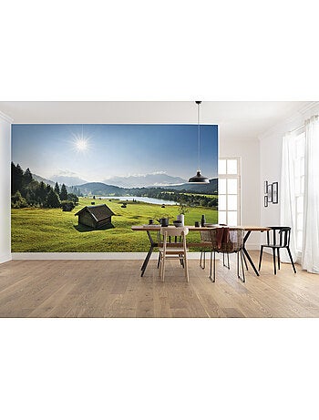 Papier peint panoramique - bergwiese vor karwendel - taille: 450 x 280 cm
