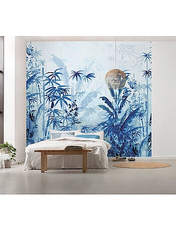 Papier peint panoramique - Blue Jungle - Taille: 300 x 280 cm