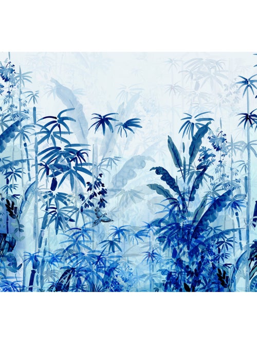 Papier peint panoramique - Blue Jungle - Taille: 300 x 280 cm - Kiabi