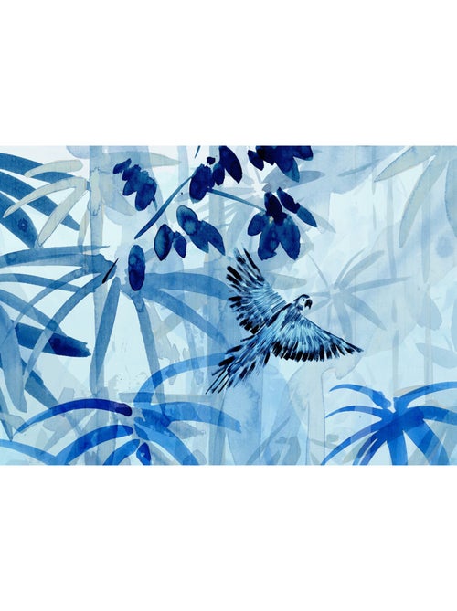 Papier peint panoramique - Blue Jungle - Taille: 300 x 280 cm - Kiabi