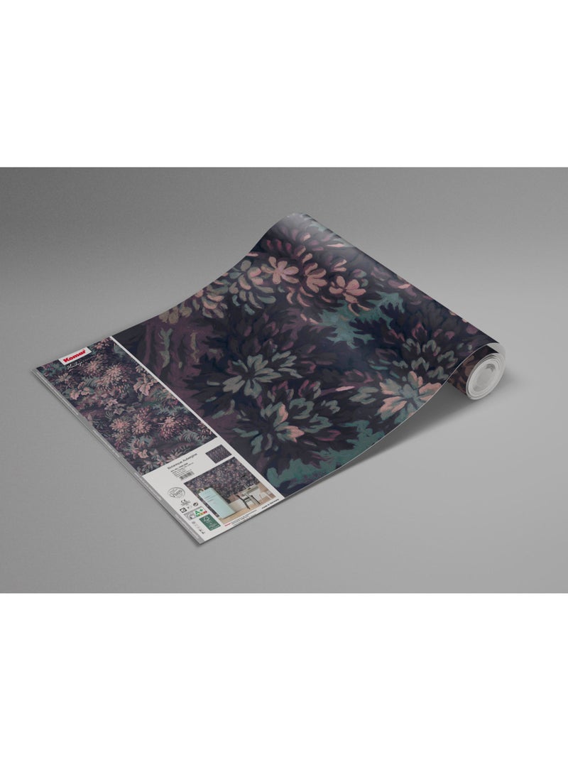 Papier peint panoramique - botanique aubergine - taille: 300 x 280 cm Multicolore - Kiabi
