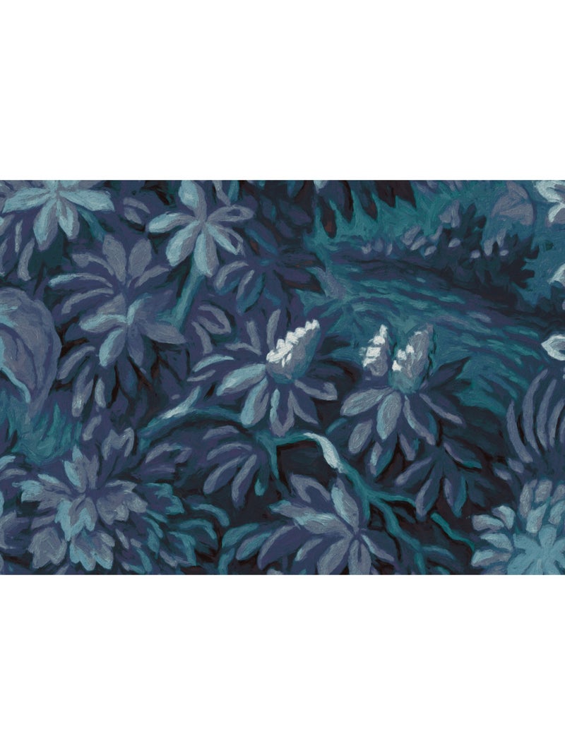 Papier peint panoramique - botanique bleu - taille: 300 x 280 cm Multicolore - Kiabi