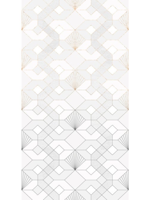Papier peint panoramique - coquilles blanches - taille: 150 x 280 cm - Kiabi