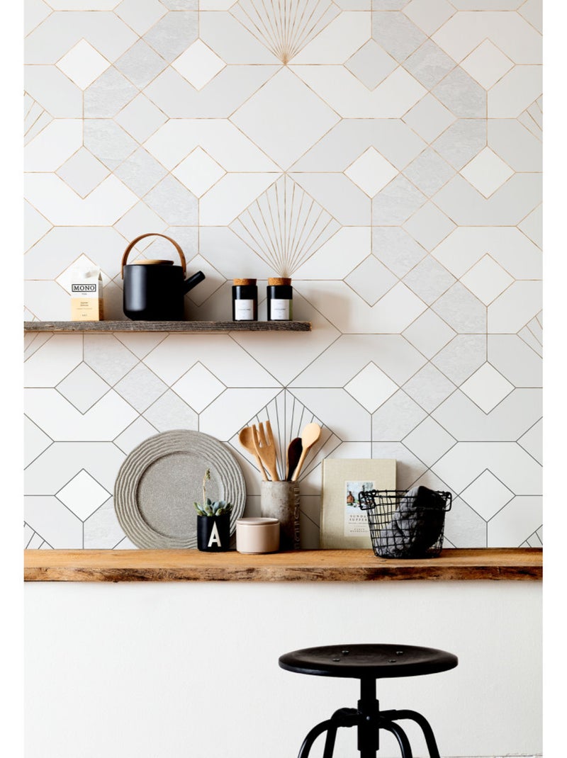 Papier peint panoramique - coquilles blanches - taille: 150 x 280 cm Multicolore - Kiabi
