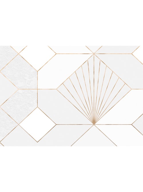 Papier peint panoramique - coquilles blanches - taille: 150 x 280 cm - Kiabi