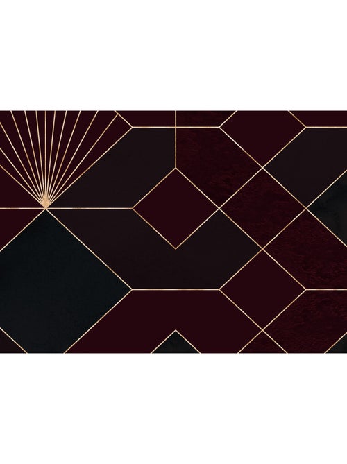 Papier peint panoramique - coquilles rouges - taille: 150 x 280 cm - Kiabi