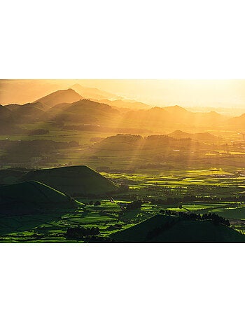 Papier peint panoramique - crater land - taille: 300 x 200 cm