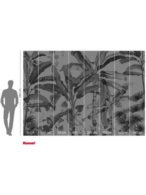 Papier peint panoramique - croissances monochrome - taille: 400 x 280 cm - Kiabi
