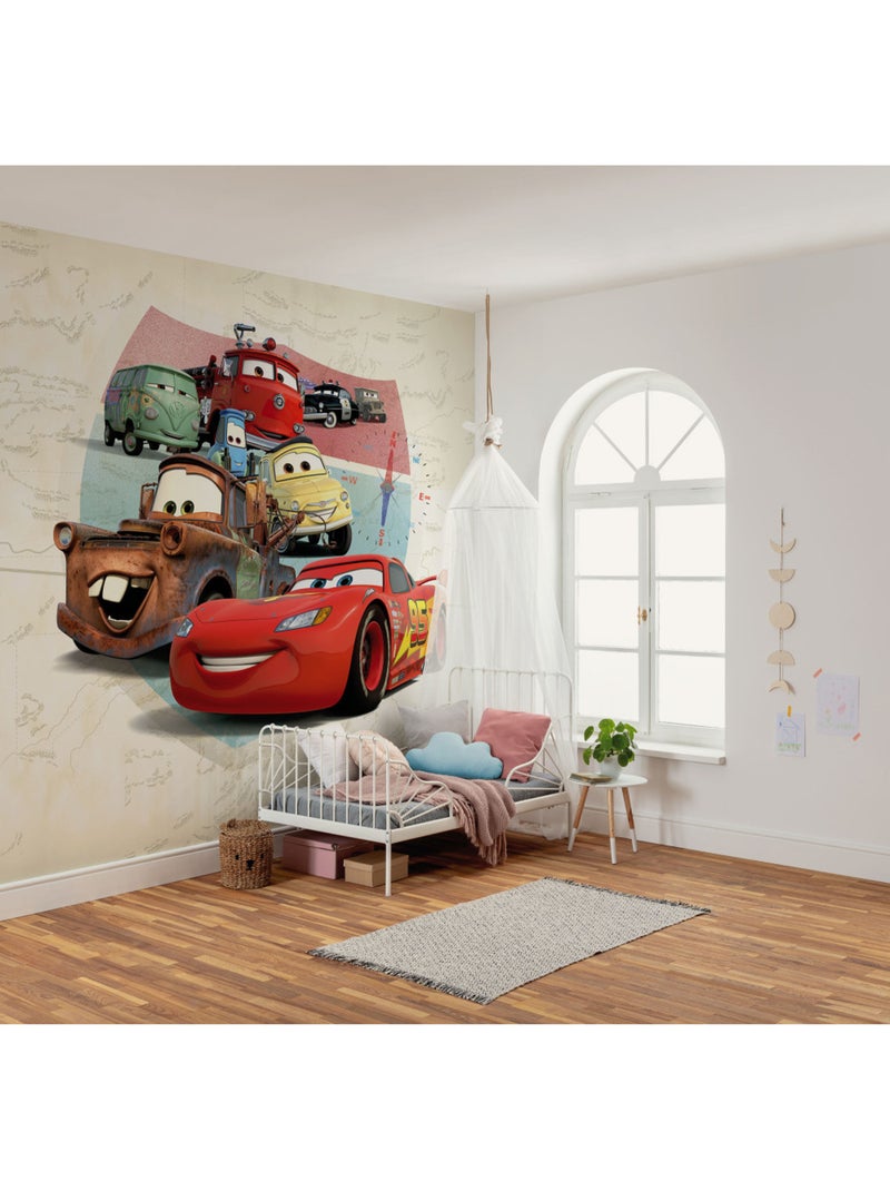 Papier peint panoramique - disney and pixar cars open road - taille: 250 x 250 cm Multicolore - Kiabi