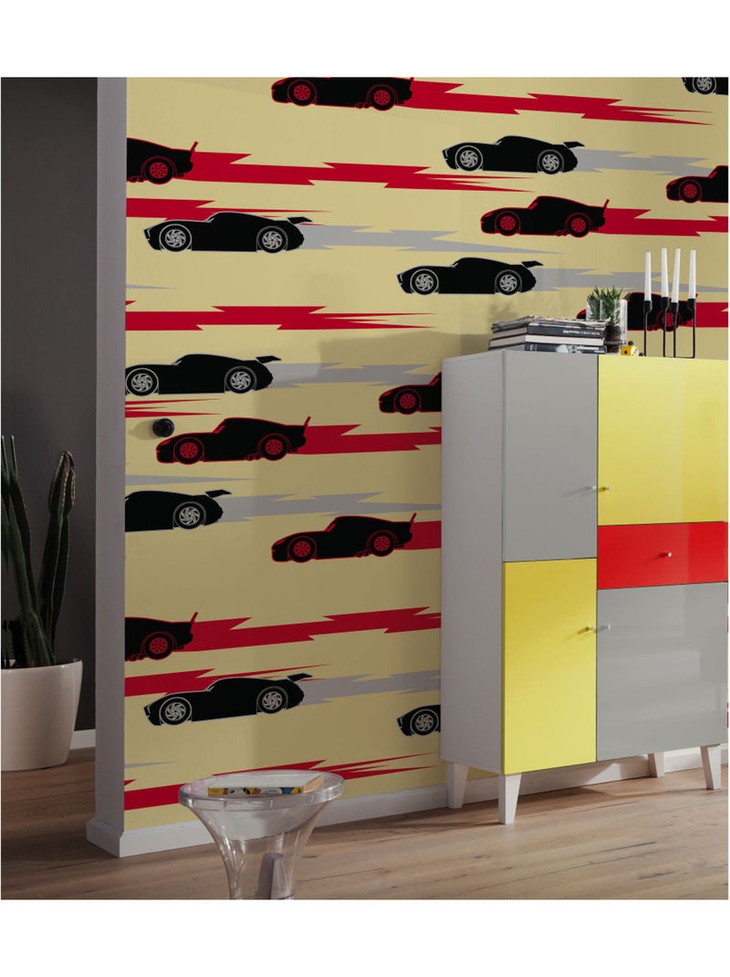 Papier peint panoramique - disney and pixar cars pattern - taille: 200 x 250 cm Multicolore - Kiabi