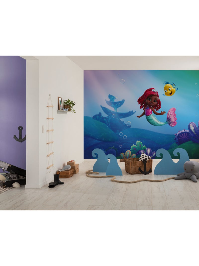 Papier peint panoramique - disney ariel junior friends - taille: 400 x 250 cm Multicolore - Kiabi