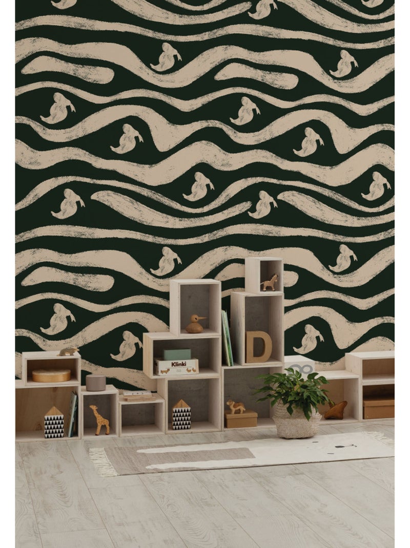 Papier peint panoramique - disney donald duck green waves - taille: 200 x 250 cm Multicolore - Kiabi