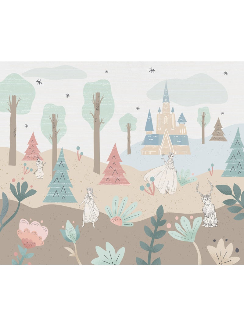 Papier peint panoramique - disney frozen castle playground - taille: 300 x 250 cm Multicolore - Kiabi