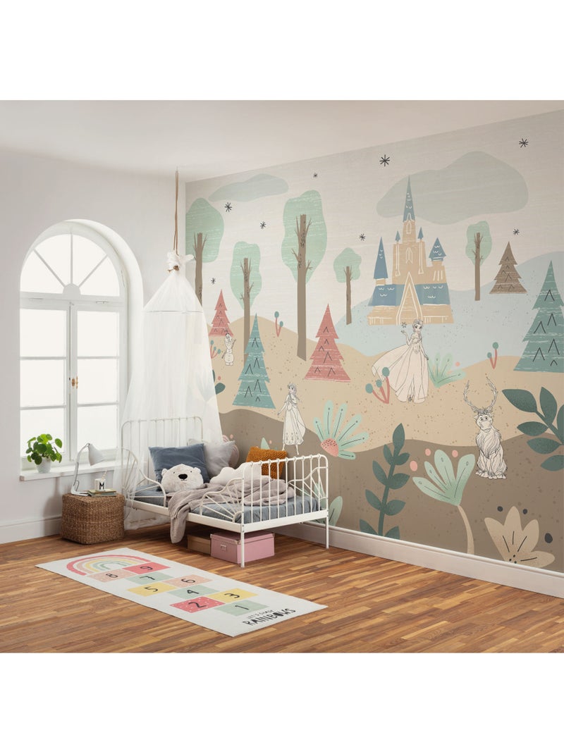 Papier peint panoramique - disney frozen castle playground - taille: 300 x 250 cm Multicolore - Kiabi