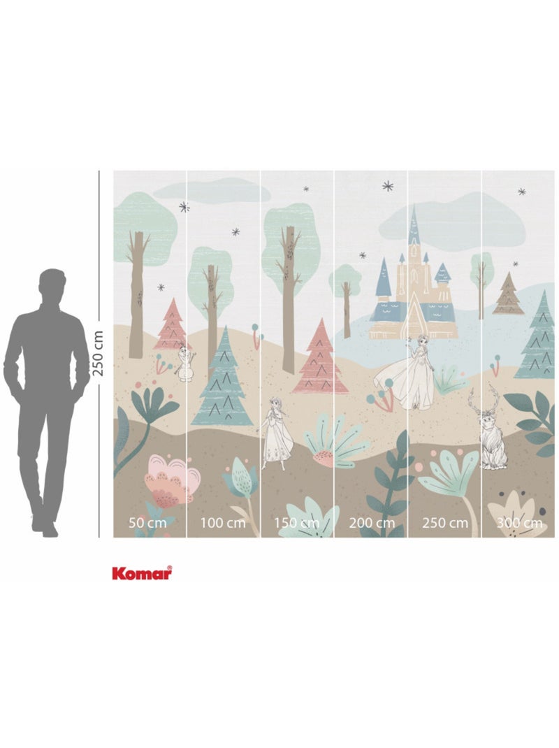 Papier peint panoramique - disney frozen castle playground - taille: 300 x 250 cm Multicolore - Kiabi