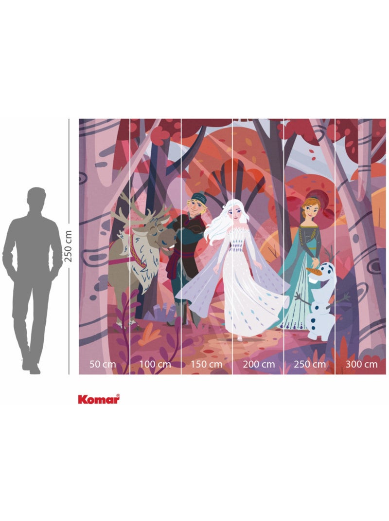 Papier peint panoramique - disney frozen forest friendship - taille: 300 x 250 cm Multicolore - Kiabi