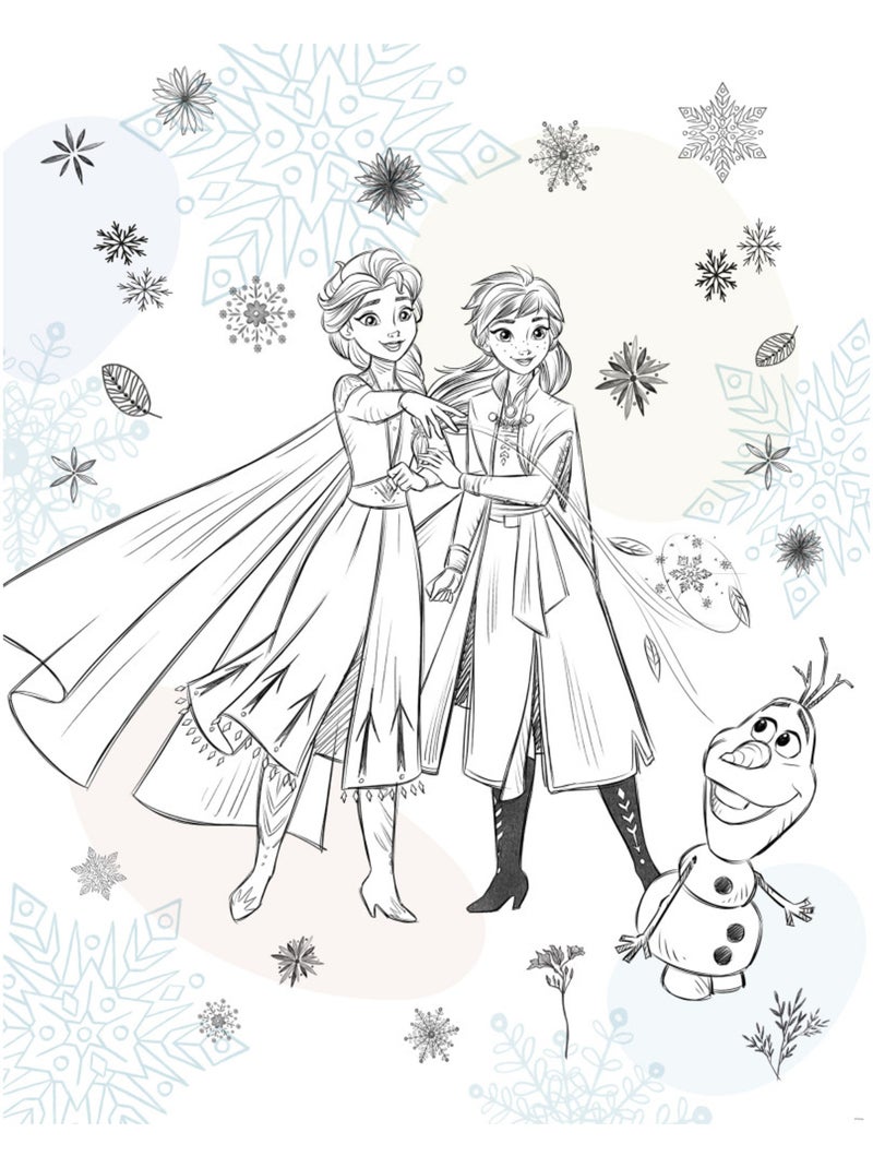 Papier peint panoramique - disney frozen sketch sisters - taille: 200 x 250 cm Multicolore - Kiabi