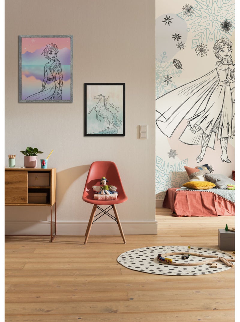 Papier peint panoramique - disney frozen sketch sisters - taille: 200 x 250 cm Multicolore - Kiabi