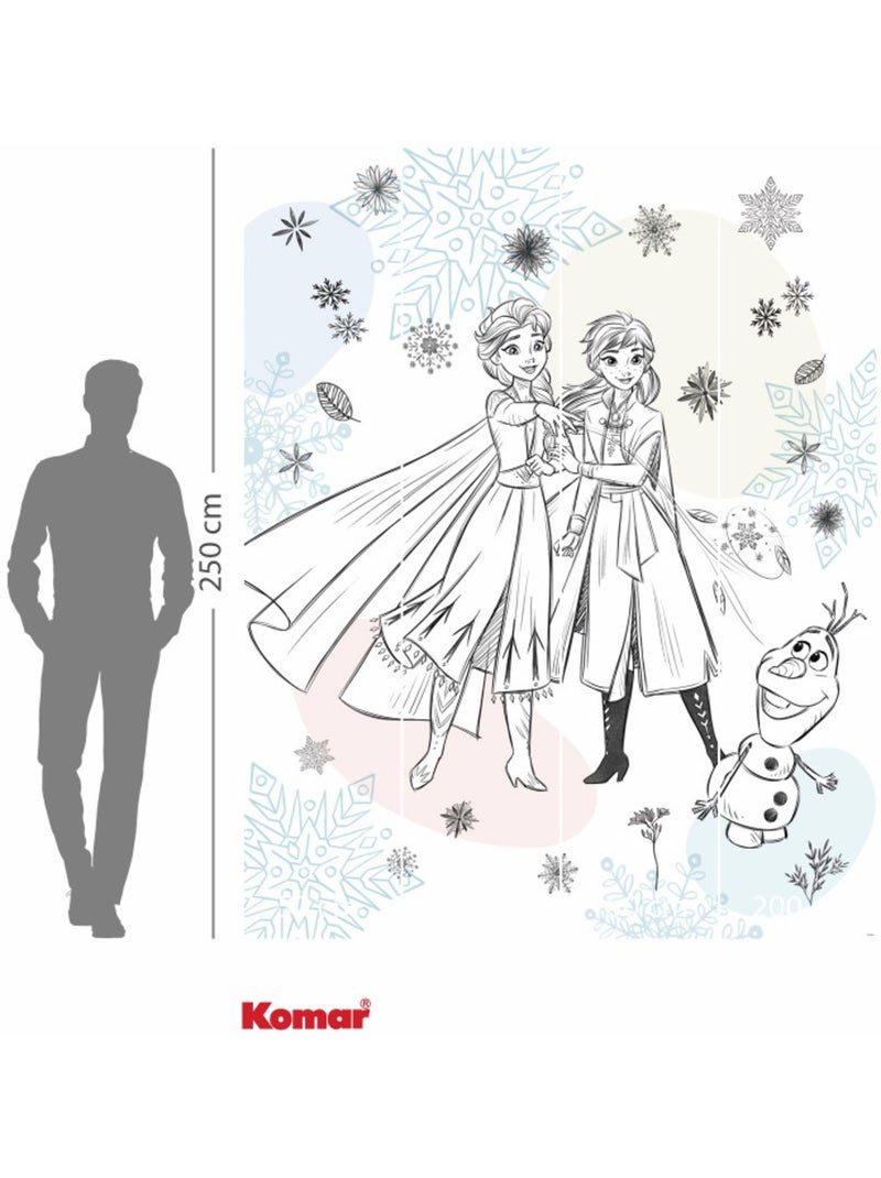 Papier peint panoramique - disney frozen sketch sisters - taille: 200 x 250 cm Multicolore - Kiabi