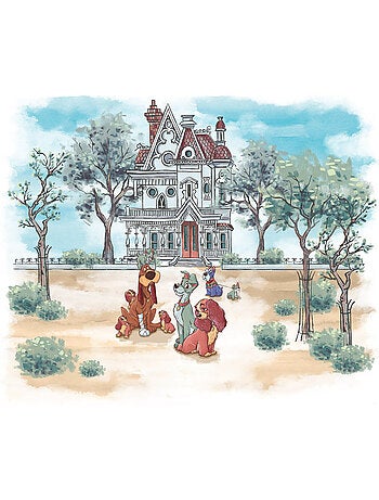 Papier peint panoramique - Disney La Belle et le Clochard Sweet Home - Taille: 300 x 250 cm