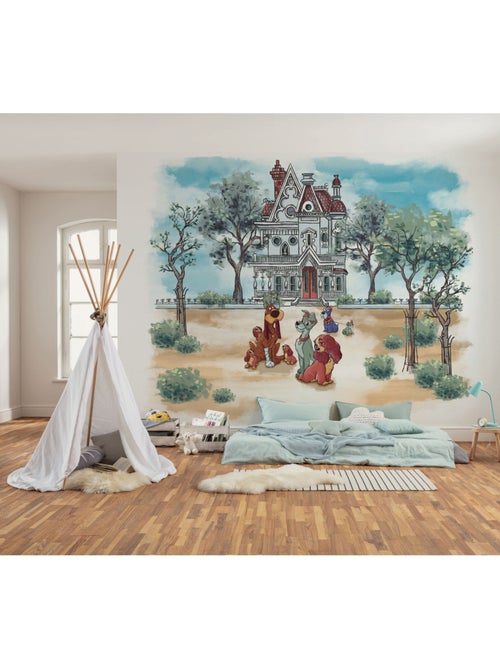 Papier peint panoramique - Disney La Belle et le Clochard Sweet Home - Taille: 300 x 250 cm - Kiabi