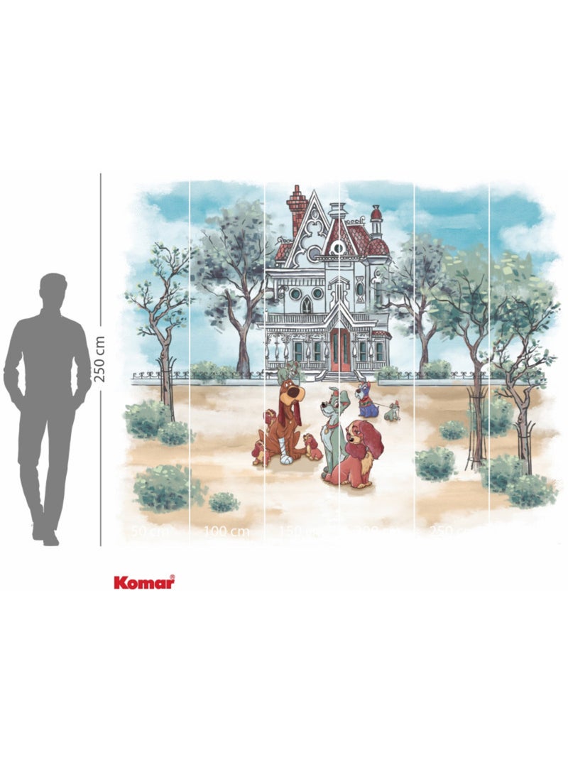 Papier peint panoramique - Disney La Belle et le Clochard Sweet Home - Taille: 300 x 250 cm Multicolore - Kiabi