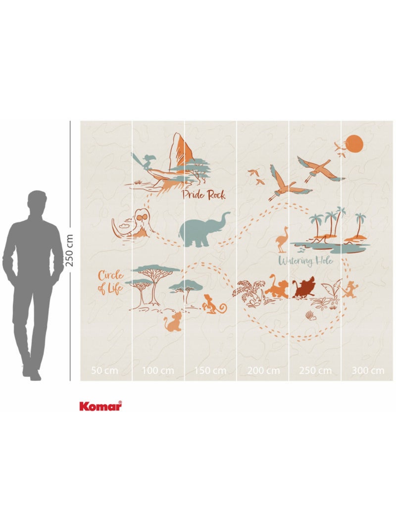 Papier peint panoramique - disney le roi lion circle of life - taille: 300 x 250 cm Multicolore - Kiabi
