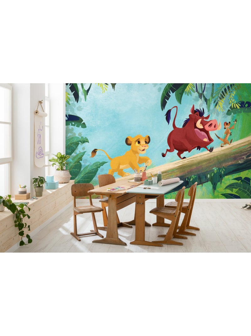 Papier peint panoramique - Disney Le Roi Lion Classic Jungle Team - Taille: 400 x 250 cm Multicolore - Kiabi