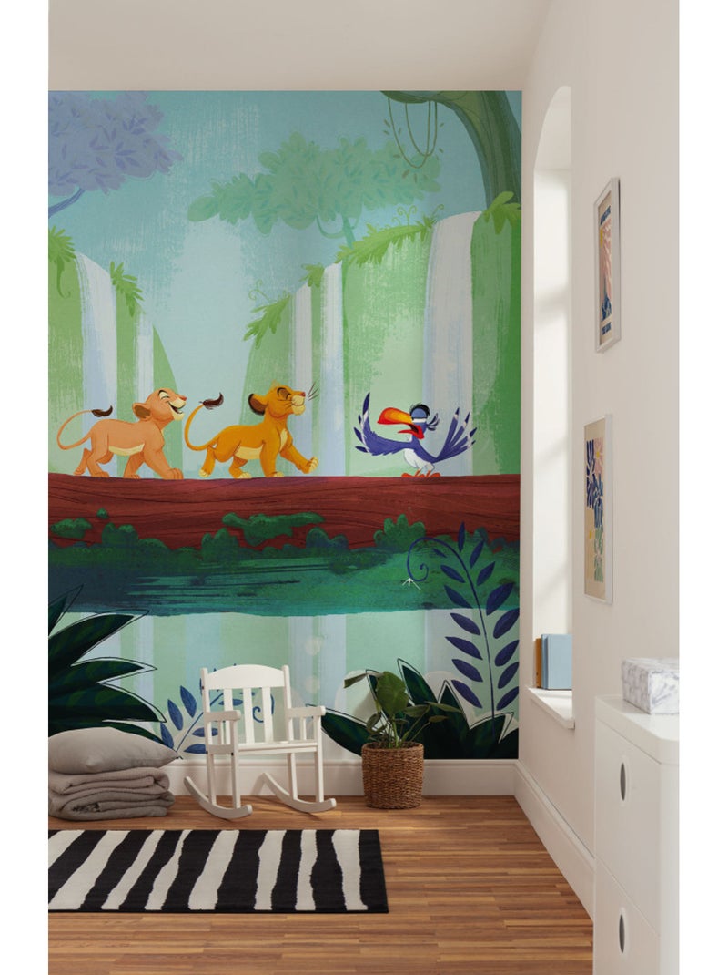 Papier peint panoramique - Disney Le Roi Lion Classic Waterfall - Taille: 200 x 250 cm Multicolore - Kiabi