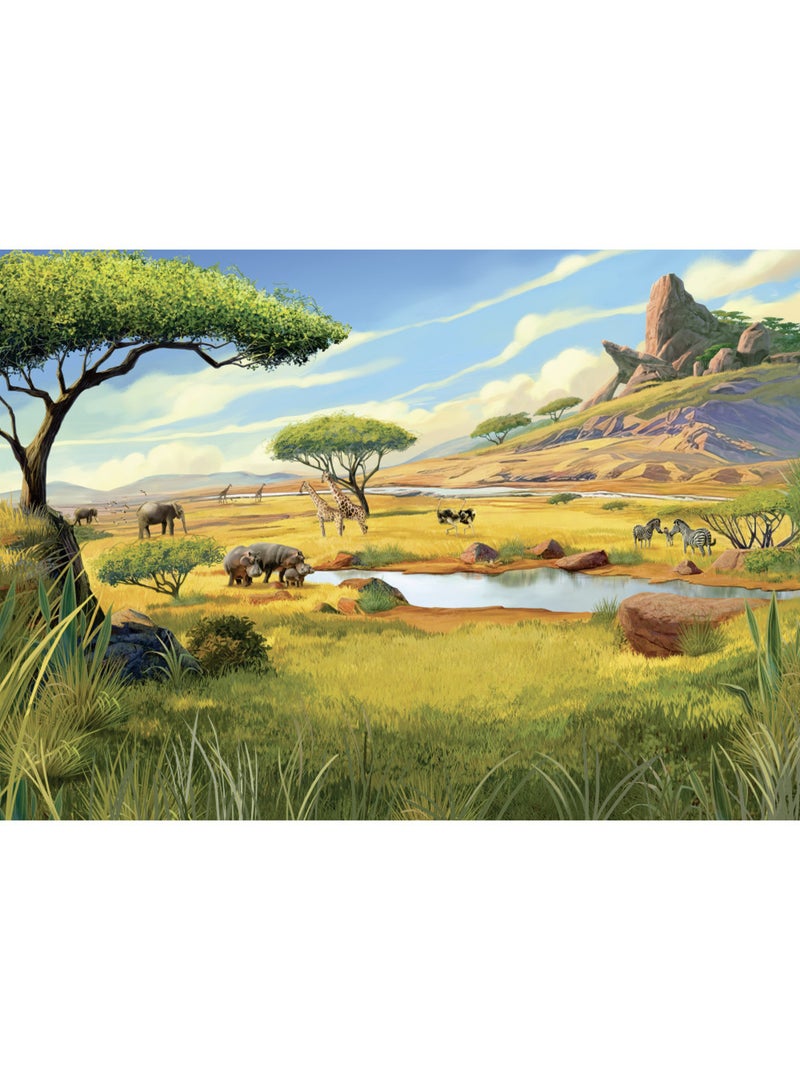Papier peint panoramique - Disney Le Roi Lion Savanna - Taille: 350 x 250 cm Multicolore - Kiabi