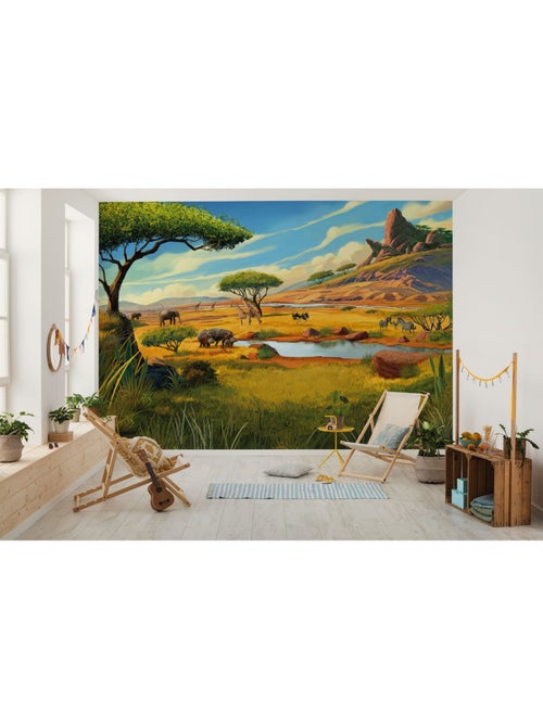 Papier peint panoramique - Disney Le Roi Lion Savanna - Taille: 350 x 250 cm - Kiabi
