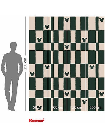 Papier peint panoramique - disney mickey mouse green chess - taille: 200 x 250 cm