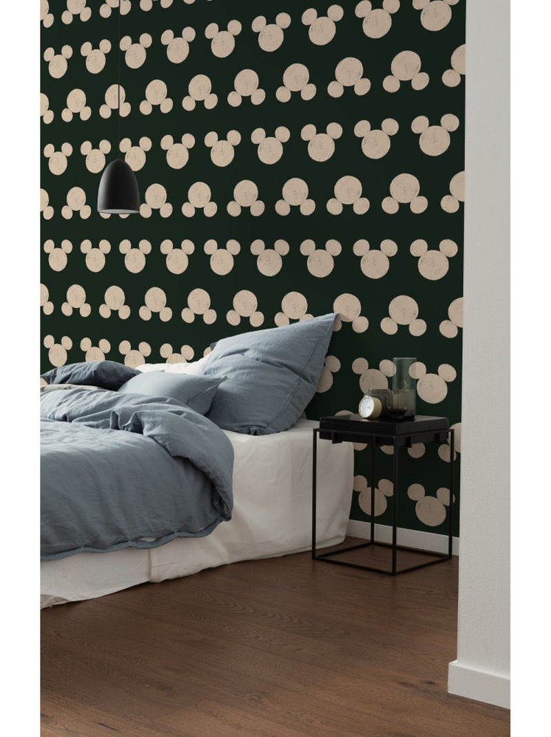 Papier peint panoramique - disney mickey mouse green heads - taille: 200 x 250 cm Multicolore - Kiabi