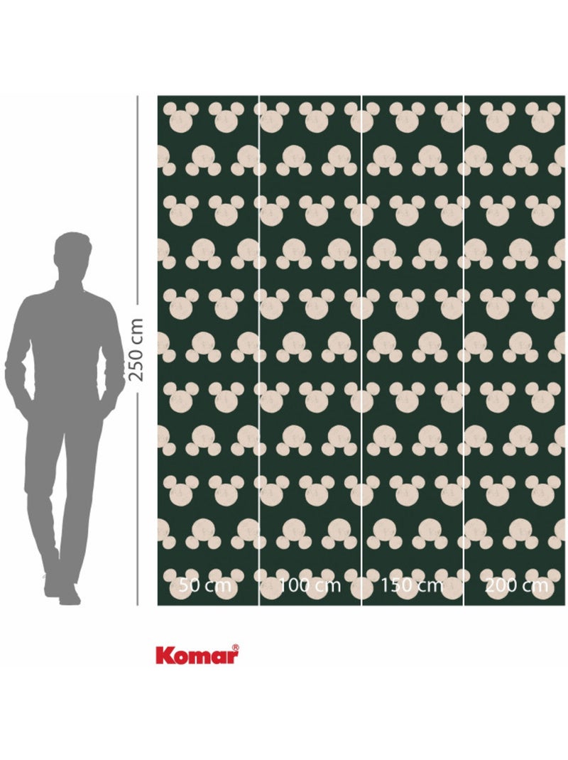 Papier peint panoramique - disney mickey mouse green heads - taille: 200 x 250 cm Multicolore - Kiabi