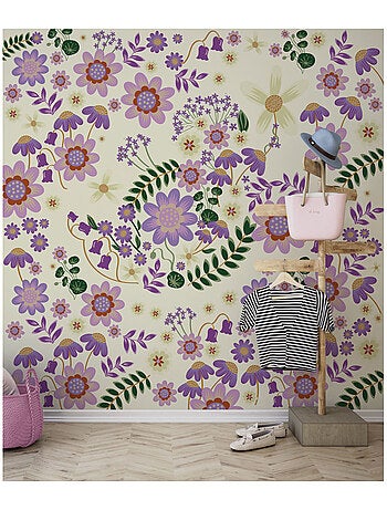 Papier peint panoramique - disney minnie mouse gardening club beige - taille: 250 x 250 cm
