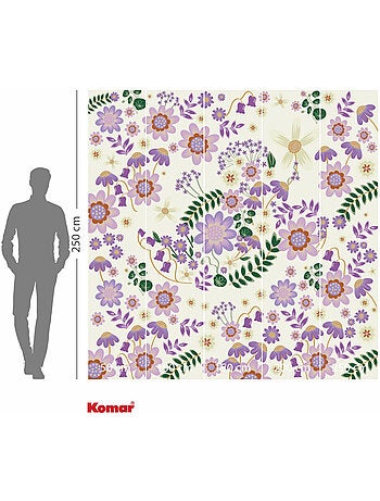 Papier peint panoramique - disney minnie mouse gardening club beige - taille: 250 x 250 cm